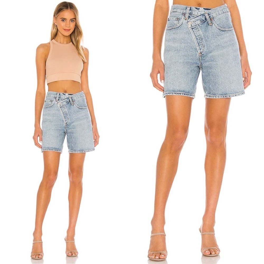 NWT Agolde Crisscross Upsized Shorts Momentum Criss Cross Jeans Size 25 Revolve